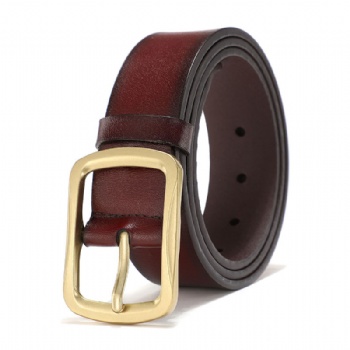New design genuine cow leather belt men buckle belt amazon hot sale