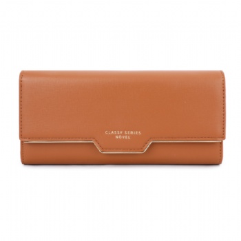 Customized logo continental leather wallet women stylish two fold wallet